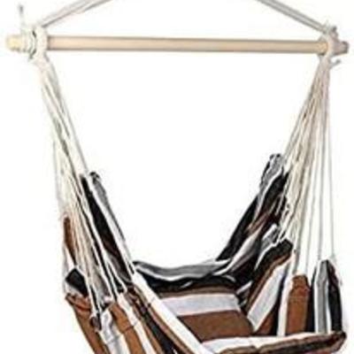 EVERKING Hanging Rope Hammock Chair Swing Seat with Two Seat Cushions