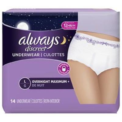 Always Discreet Large Overnight Maximum Plus Absorbency Incontinence Underwear - 14ct