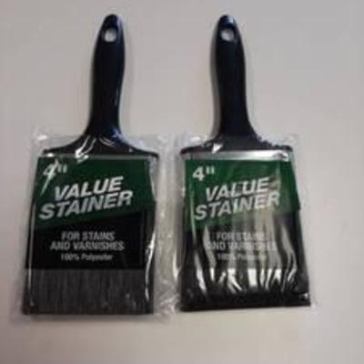 (2) 4 Value Stainer Brushes For Stains And Vanishes 100% Polyester