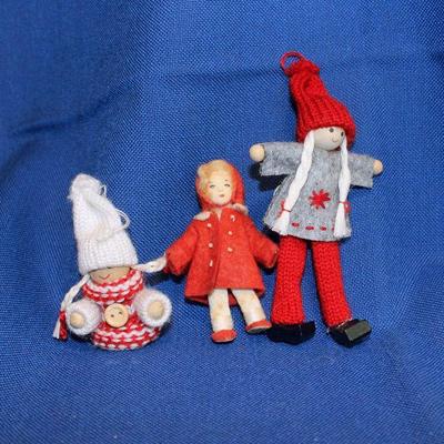 Lot 247A: 3 Vintage Christmas Doll Ornaments  $20