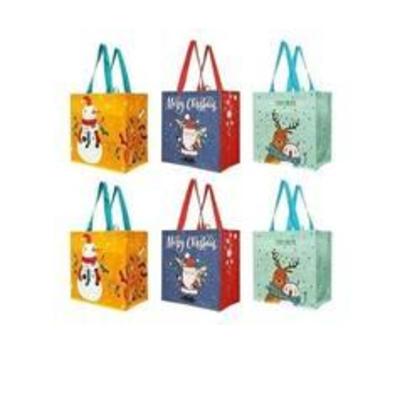 Earthwise Reusable Grocery Bags Holiday Design 6pk