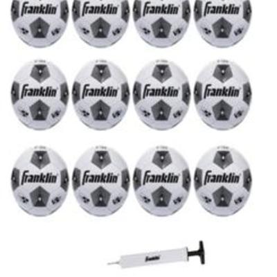 Franklin Sports Size 5 Competition Soccer Balls - 12 Pack Deflated with Pump