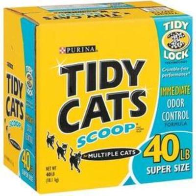 GOLDEN CAT COMPANY 702044 Tidy Cats Multiple Cat Immediate Odor Control Scoop Box, 40-Pound