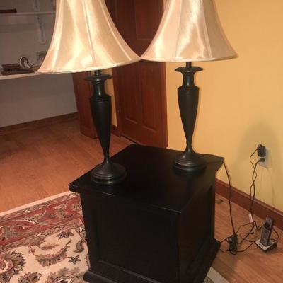$65 Pair Black Metal Base Lamp