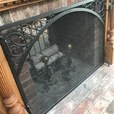 $295 Wrought Iron Hand Forged Fireplace Screen
44â€W x 33â€ Tall