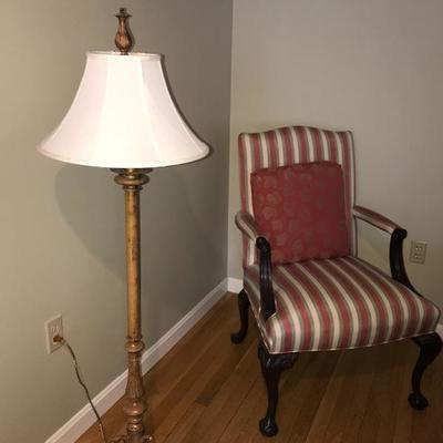 SOLD Pair (2) Side Chairs. $85 each
SOLD Pair (2) Distressed gold leaf Floor Lamps $75each 