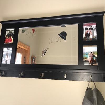 SOLD 
Crate and Barrel Hallway Mirror/Hooks /Photo $165