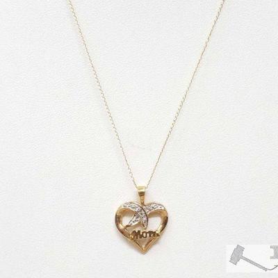 631	

10k Gold Necklace with Diamond Heart 