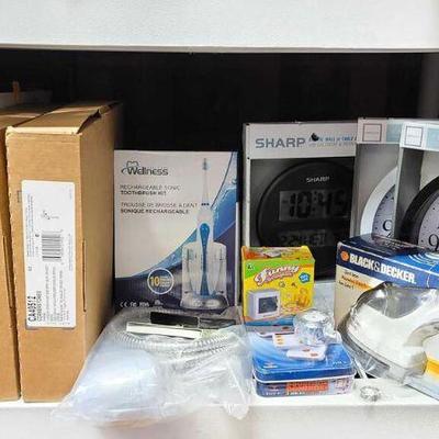 Rechargeable Sonic Toothbrush Kit, Digital Wall Clock, Three Faucets, Two Wall Clocks, And More