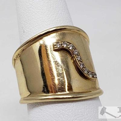 515	

14k Gold Diamond Ring, 3.8g
Weighs Approx 3.8g, Size Approx 7.5