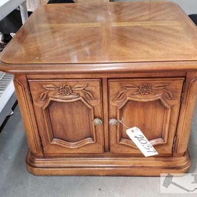 2037	
Wooden End Table W/Cabinets
Measurements Approx 20