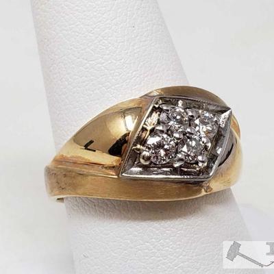 511	

14k Gold Diamond Ring, 6g
Weighs Approx 6g, Size Approx 9.5
