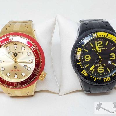 751	

Set of Two Swiss Legend Watches
Includes gold and red Swiss Legend Neptune watch, black and yellow Swiss Legend Neptune watch