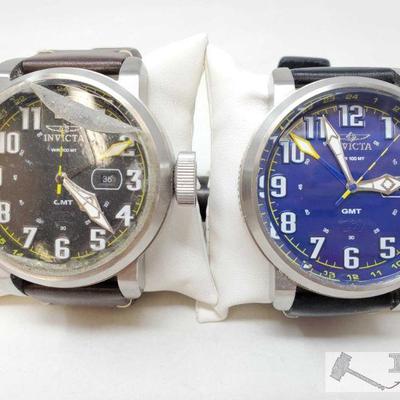 Set of Two Invicta Aviator Watches
Includes one silver Invicta Aviator watch with black straps, one silver Invicta Aviator watch with...