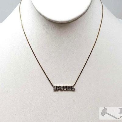 14k Gold Necklace with Diamond 