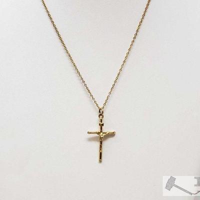 640	

10k Gold Chain Necklace W/ Cross Pendant. 3.5g
Weighs Approx 3.5g. Measures Approx