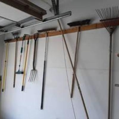 All hanging long handled tools
