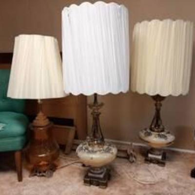 #3 vintage table lamps