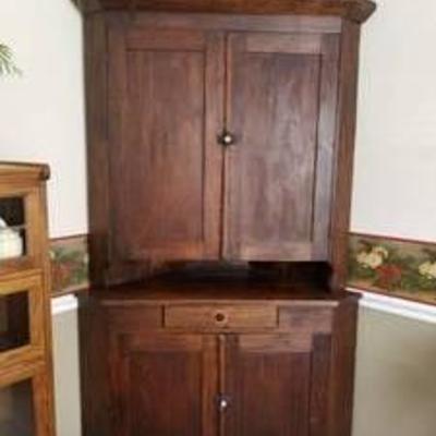 Antique Corner Cabinet Contents Not Included