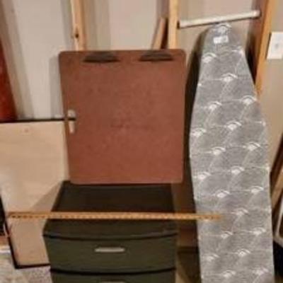 Cabinet, Ironing Board, Yard Sticks