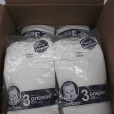 Gerber Onesies Long Sleeve Cotton Bodysuits Set Of 3 White Unisex Size 18 Months