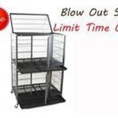Homey Pet 31 Pet Crate And Durable Plastic Black Tray Cage
