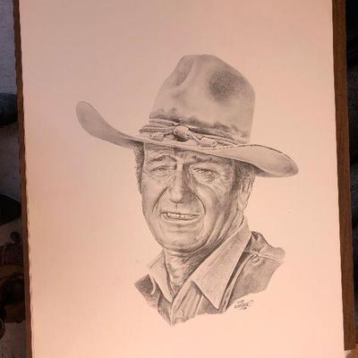 https://www.ebay.com/itm/114094921597	LAN766: John Wayne by Mike Koerber 1984 Lithograph 	 $15 
