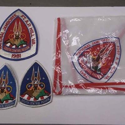 https://www.ebay.com/itm/114197537465	AB0277 VINTAGE LOT OF BOY SCOUTS OF AMERICA PATCHES & SCARF  1981 NATIONAL JAMBOREE SOUTH CENTRAL...