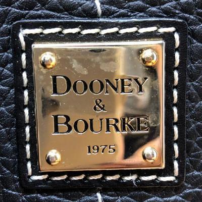 Black Leather Dooney & Bourke handbag, change purse & keychain