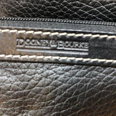 Black Leather Dooney & Bourke handbag, change purse & keychain