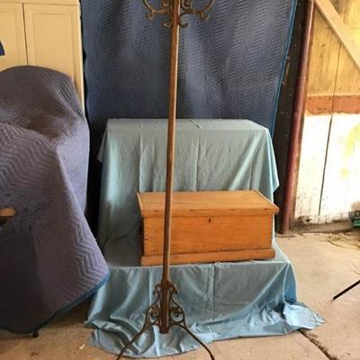 Steel Coat Tree & Pine Trunk