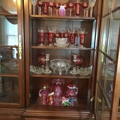 Lenox Wine Glasses, Cranberry Glass