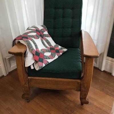 Oak Hardwood Morris Style Chair