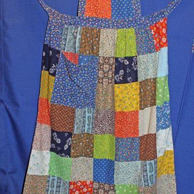 Lot 381: Vintage Reversible Holly Hobbie style Patchwork Bib Apron-Long  $15