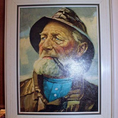 Lot 350: Giclee of Sea Captain on Masonite  19 x 15 framed  $25