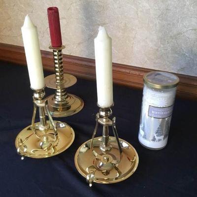 Brass Candle Sconces and Holders