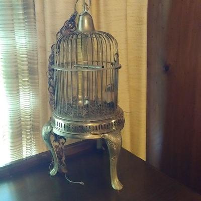 brass bird cage on stand  half price
