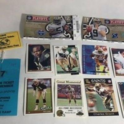 https://www.ebay.com/itm/124186172977	GB037: 2009 Super Bowl Payoff Tickets NEW ORLEANS SAINTS CARDS, 2016 YEARBOOK, TICKETS AND MORE...