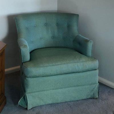 BU1004: Greenish Blue Occacional Chair #1  Local Pickup 3rd Party Shipping	 $75 

