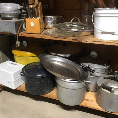 Lots of canners/pressure cookers 
