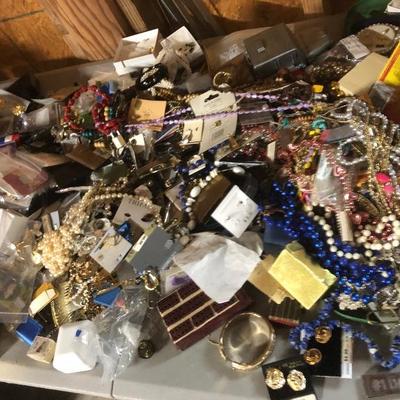 We have a pile of jewelry. Thereâ€™s some gold and sterling mixed in. We will be selling it by the bag. 