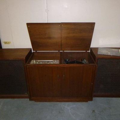 Working Pioneer SX-34 tube amp Mid Century Modern Stereo console 