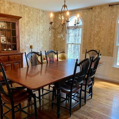 Nichols and Stone Dining Room Table and Six Chairs , 2 15 inch leafs  64 L X 41 1/2 W X 3ft H .... $ 2,850.