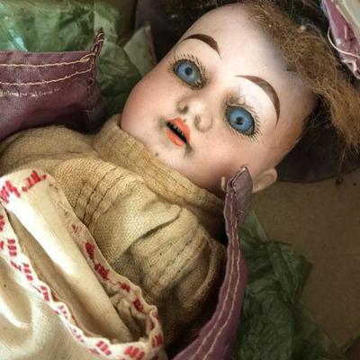 $ 35 Porcelain Doll - All original clothes & hair wig