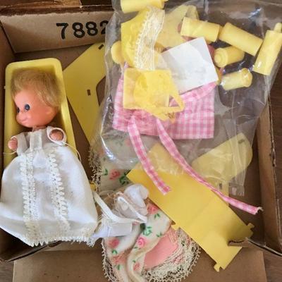 $20  Vintage Mini Baby with  nursery accessories