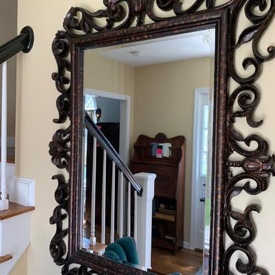  $65. Large Resin Hallway Mirror with Beveled Glass 
54 X H 36 W....