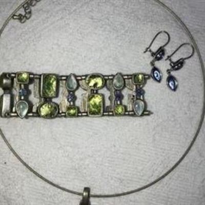 J # 34 Lia necklace & bracelet lot earring are Liz C $45. 