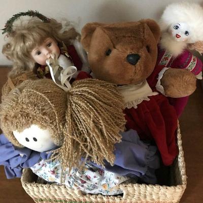 $15 for all Holiday Dolls Bears Porcelain Stuffed