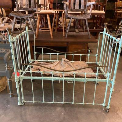 vintage iron baby bed