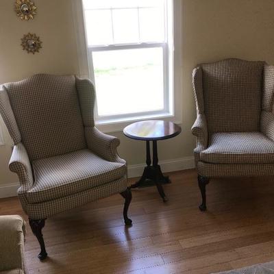 $195 each (have 2) 
Adorable custom upholstered Queen Anne Chairs 